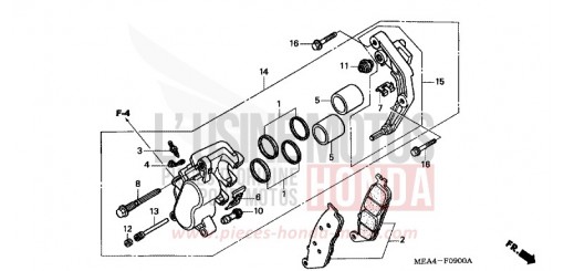 ETRIER DE FREIN AVANT VTX1300S3 de 2003